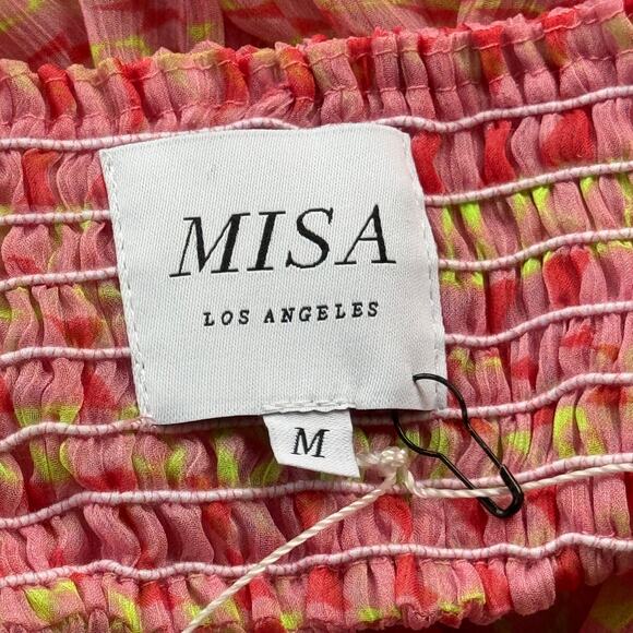 Misa Los Angeles Dalia Cutout Chiffon Maxi Dress Septima Geo Pink Medium NWT - Picture 10 of 12
